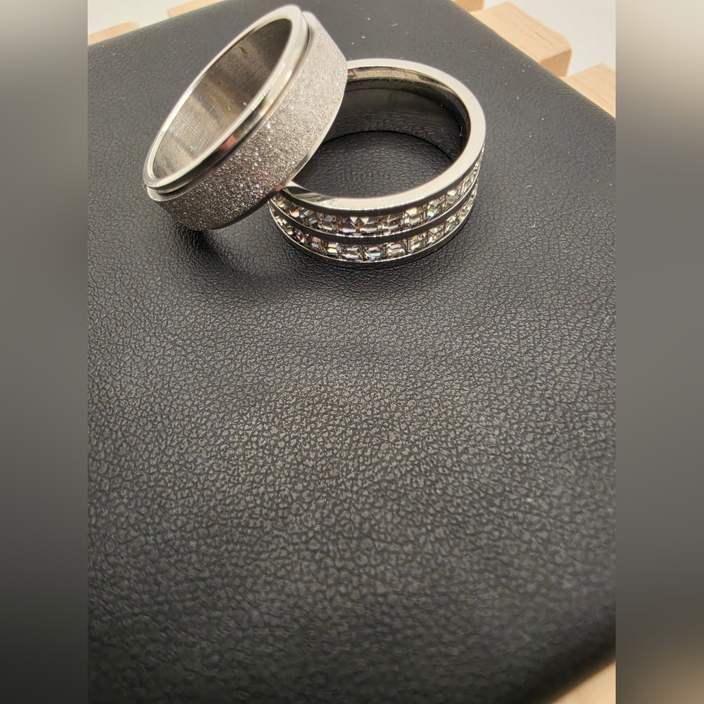 Stainless Steels Rings. Brand New. Size 7.